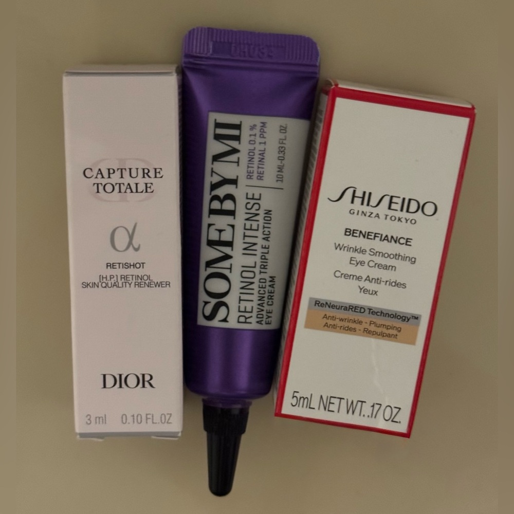 Travel Eye Cream Set - DIOR Retishot, Shiseido Benefiance, Some By Mi Retinol